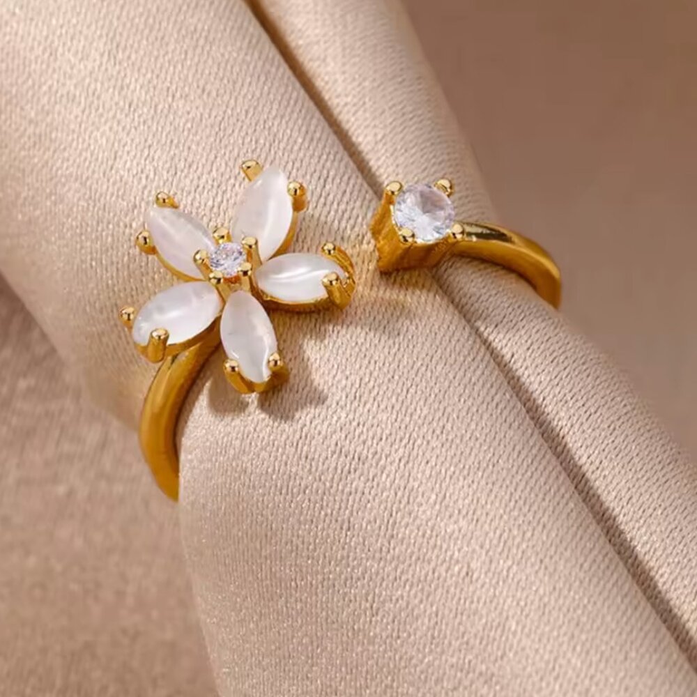 Infinity Opal Flower Ring - Picture 3 of 5